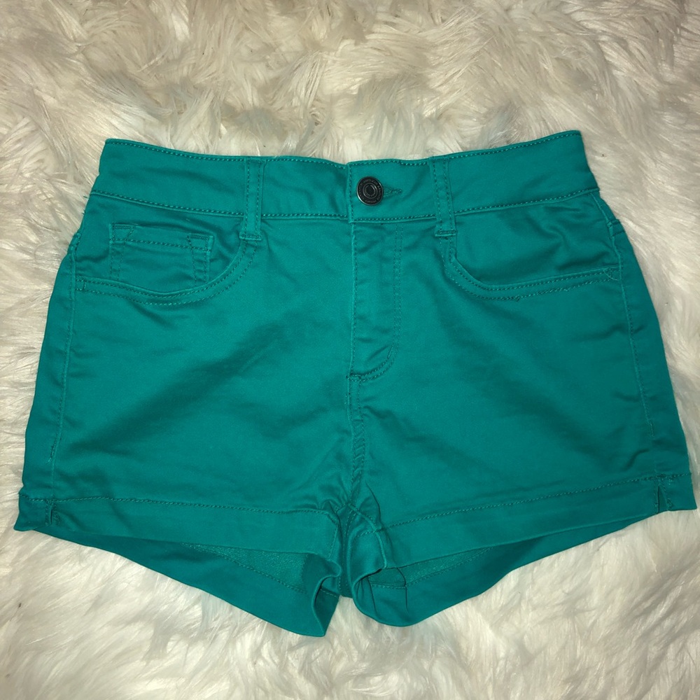 SO-Teal mid-rise shorts//Worn once!